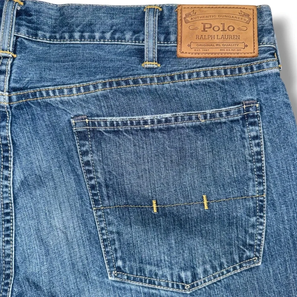 Polo Ralph Lauren Mens 38x34 Authentic Dungarees Straight Leg Jeans Blue‎ Denim